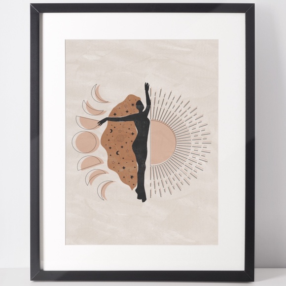 Other - Wall Art Bohemian Woman Silhouette Celestial Print Poater Unframed